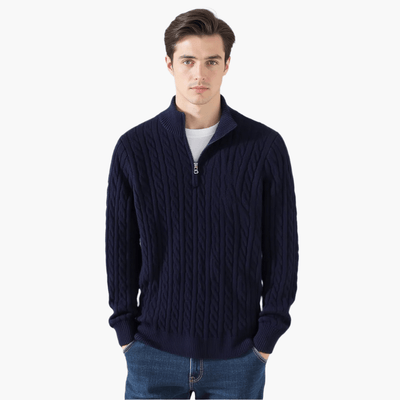 TAEBAEK | Ribbed Sweater with Zip and Unique Design