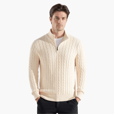 TAEBAEK | Ribbed Sweater with Zip and Unique Design