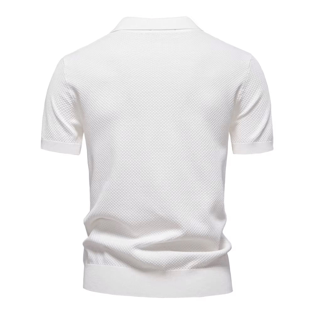 LOREN – Men’s Mesh Textured Polo Shirt