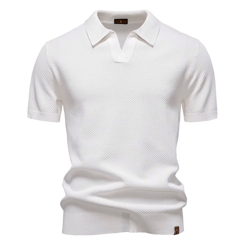 LOREN – Men’s Mesh Textured Polo Shirt